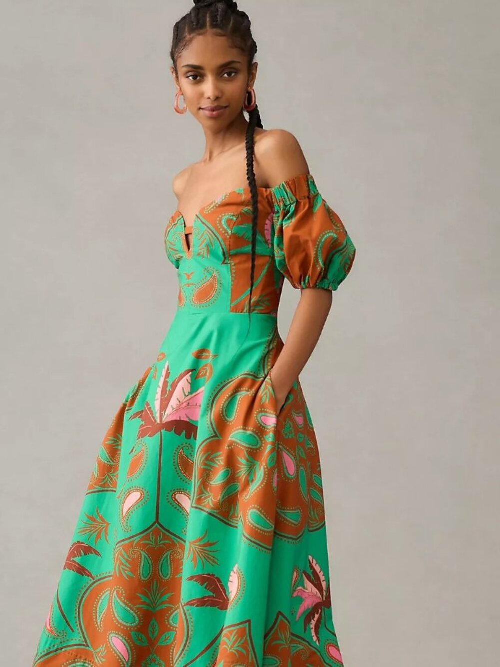 Maeve (Anthropologie) Puff-Sleeve Sweetheart Dress
